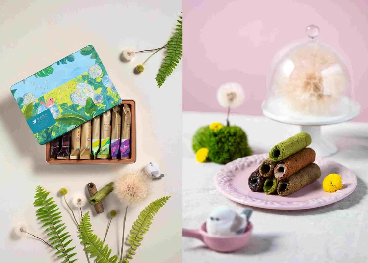 「蒲光漫舞」夏日限定禮盒中包含多種經典灌餡蛋捲，每一根都注入美好心意與祝福。業者提供