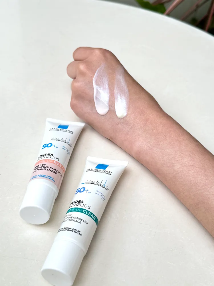 理膚寶水全護清透亮顏防曬隔離乳（左），30ml／990元。張家玲攝