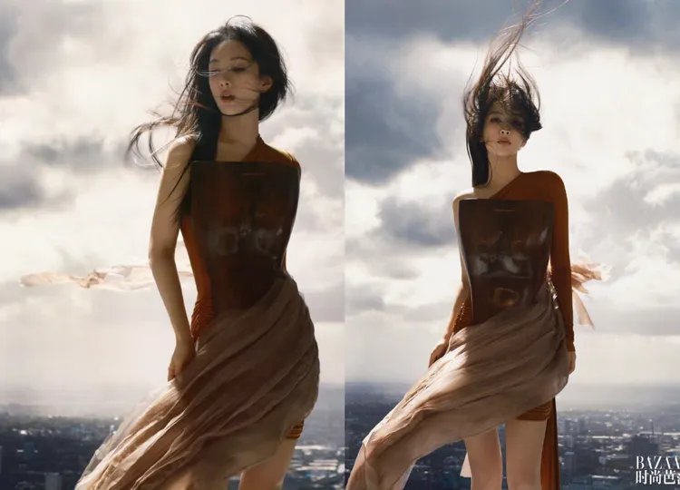 楊紫替《時尚芭莎》拍攝6月刊大片。翻攝《時尚芭莎》微博