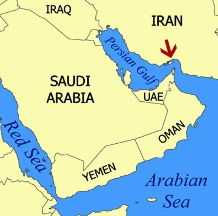 波斯灣就在伊朗南方。