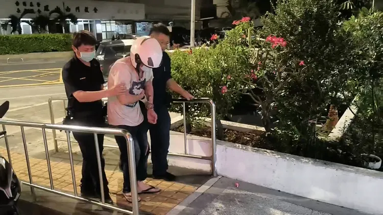 警方將涉嫌砍人的洪男移送法辦。翻攝畫面