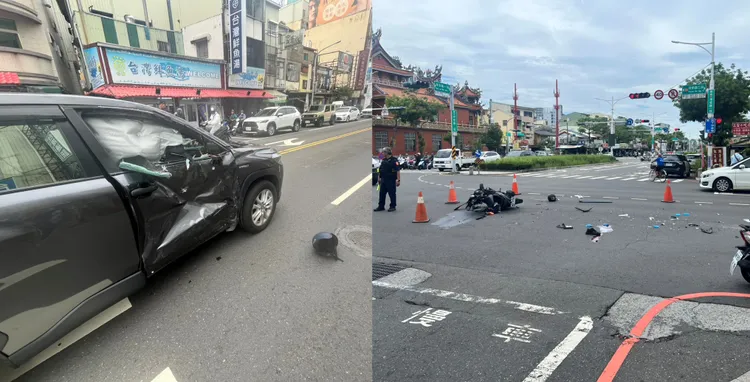 多元計程車疑似左轉未禮讓直行機車，雙方發生碰撞，機車騎士當場沒了呼吸心跳。民眾提供