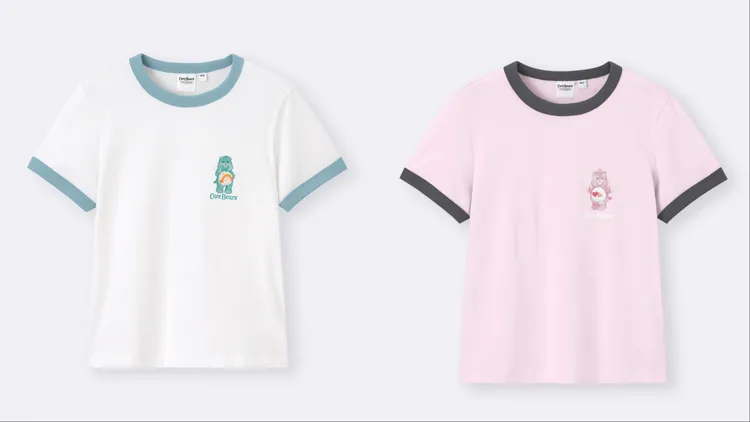 GU X「Care Bears」撞色印花T恤，各490元。品牌提供