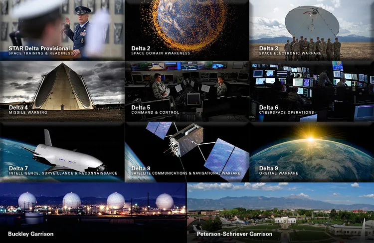 美國太空軍所屬的太空及反太空資產武器與部隊。翻攝SpaceForce