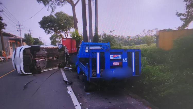 車禍現場。八德警分局提供