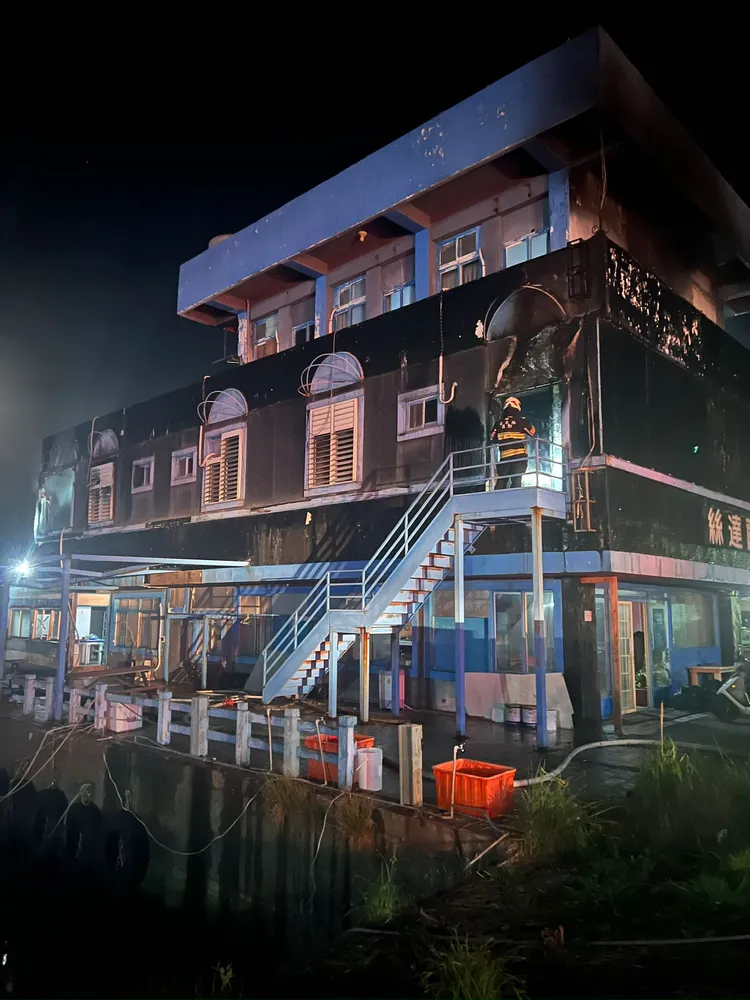 起火房屋原為綠島區漁會所有，出租給民宿業者。消防局提供
