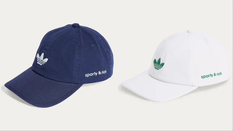 adidas Originals x Sporty & Rich棒球帽，各1490元。品牌提供