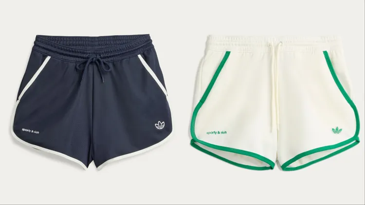 adidas Originals x Sporty & Rich網球短褲，各2090元。品牌提供