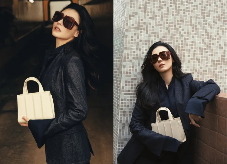 張柏芝以時髦風格演繹Whitney包。品牌提供