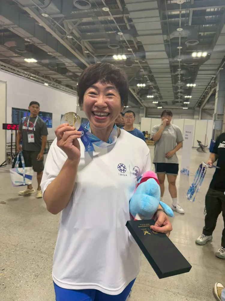 陳靖宣拿到金牌非常興奮。警方提供