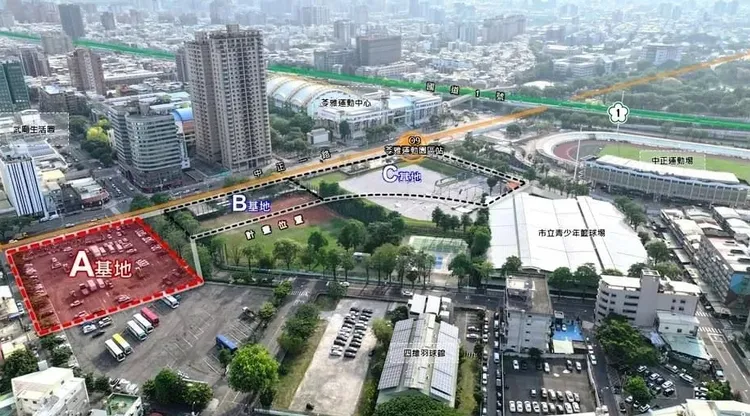 O9站聯開案分成3筆基地。高市捷運局提供