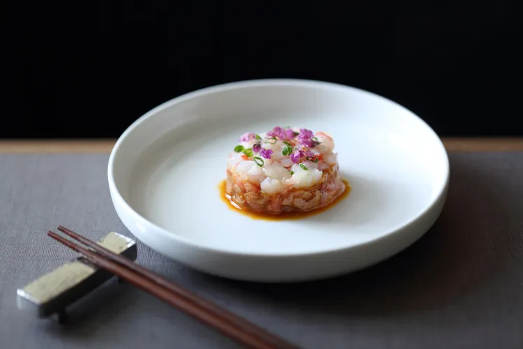 北海道甜蝦生拌牛肉。業者提供