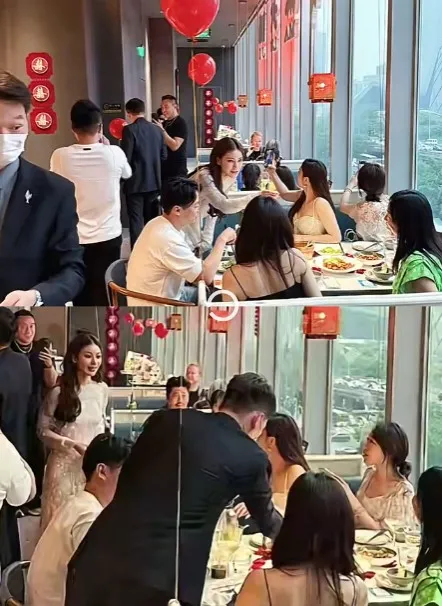 汪小菲、馬筱梅夫妻昨晚在迎賓宴上招呼客人。翻攝董克川微博