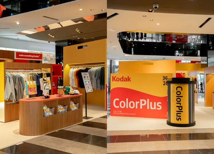 店裝延續柯達經典紅黃配色。品牌提供