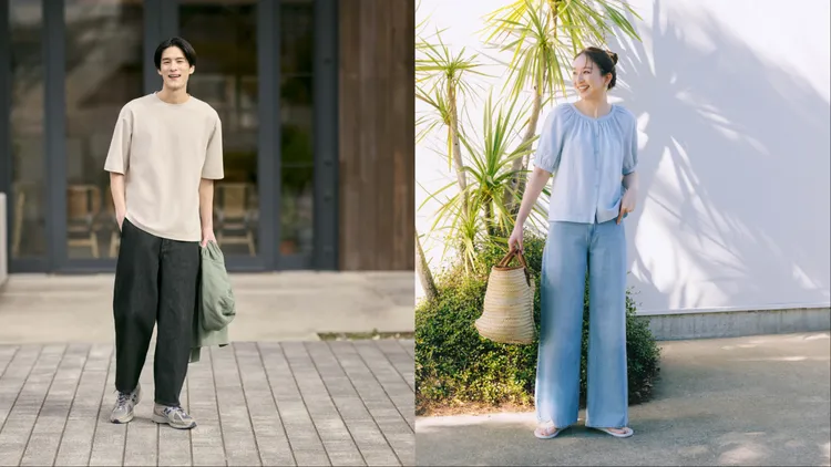 UNIQLO寬版錐形牛仔褲（左）、女裝垂墜感牛仔寬褲（右），優惠價各990元。品牌提供