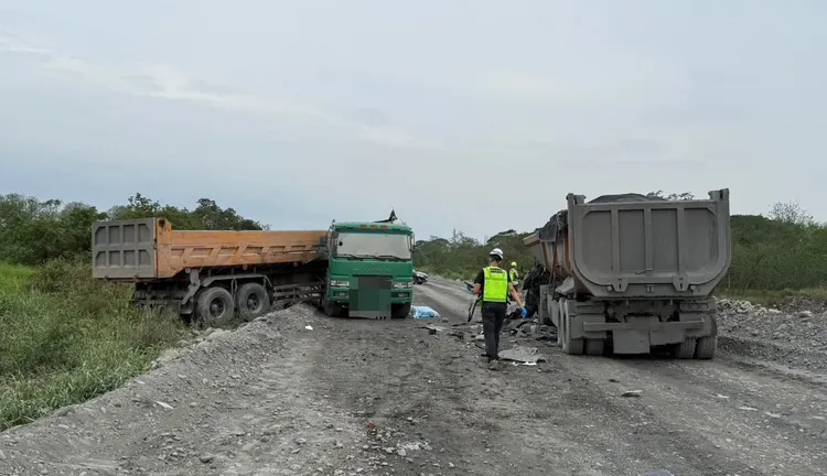 砂石車對撞，造成1死1傷。翻攝畫面