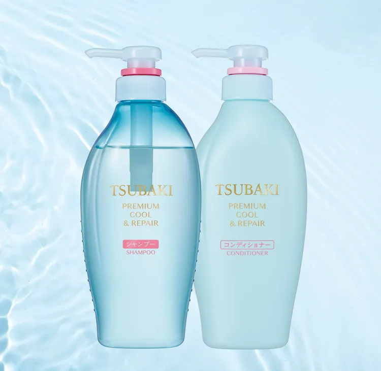 思波綺瞬亮涼感洗髮乳N（左）450ml／300元、瞬亮涼感潤髮乳N（右）450ml／300元。品牌提供