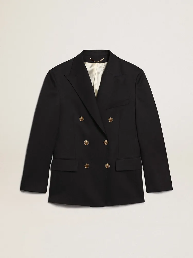 Golden Goose深藍色雙排扣西裝外套，3萬5500元。品牌提供