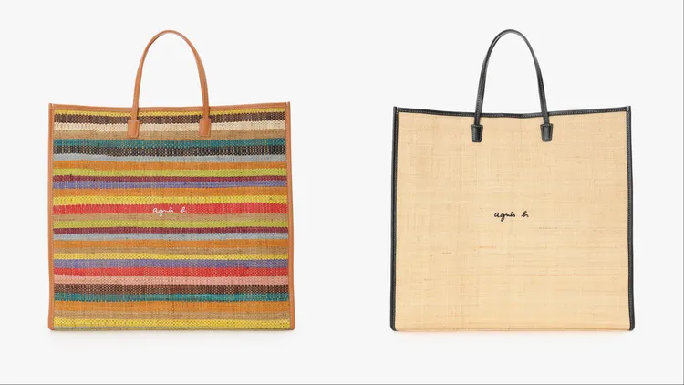 agnès b.拉菲草手提包（大），各8980元。品牌提供
