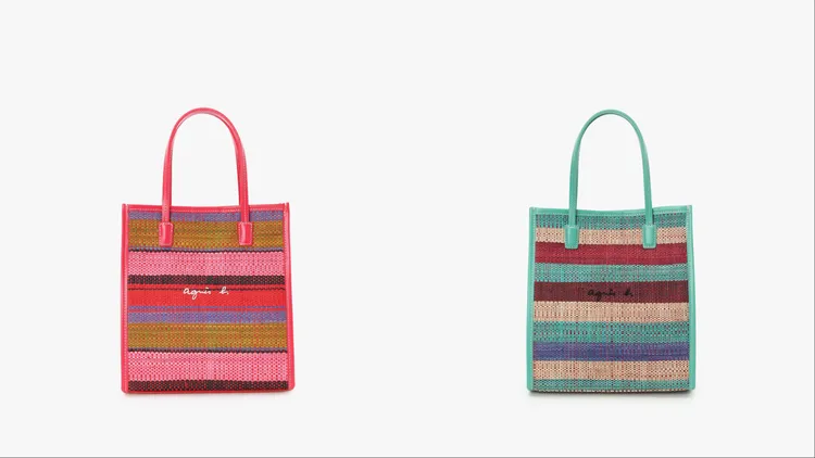 agnès b.拉菲草手提包（小），各6980元。品牌提供
