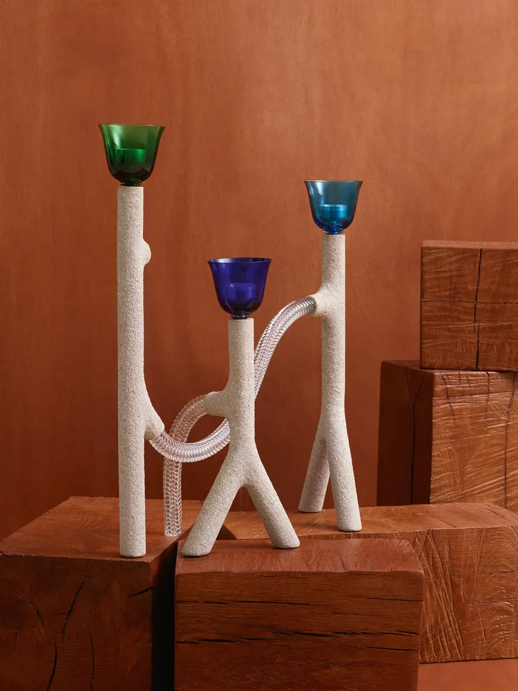 愛馬仕ppetit h兩件枝狀大燭台套組，80萬6200元。品牌提供