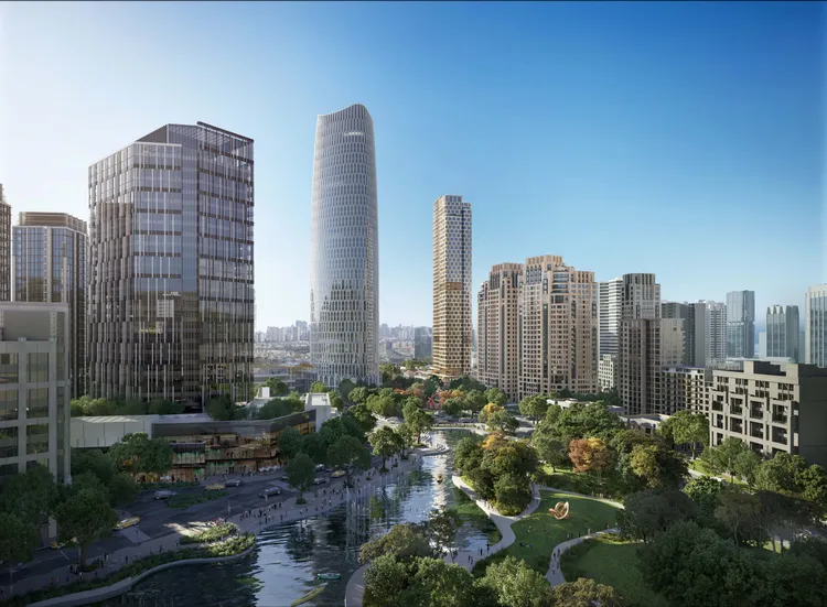 翠湖天地位於上海新天地社區核心位置，目前六期正在建設中。翻攝瑞安房地產網站