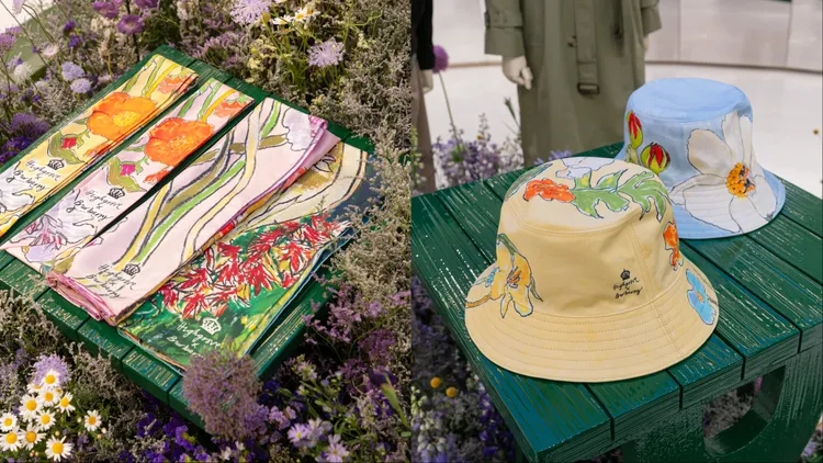 絲巾、漁夫帽也可以看到童趣印花。品牌提供