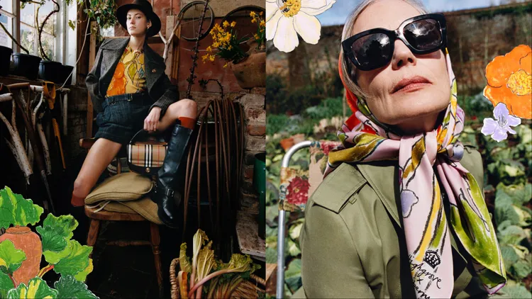 BURBERRY Highgrove系列運用奔放線條與大膽色塊，重現花園蓬勃春意。品牌提供