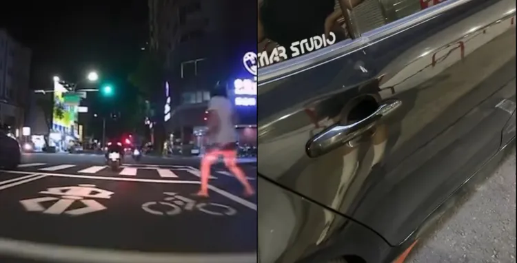 後方用路人目睹過程，被害車輛車門損毀，向警方報案提告。翻攝《Threads》