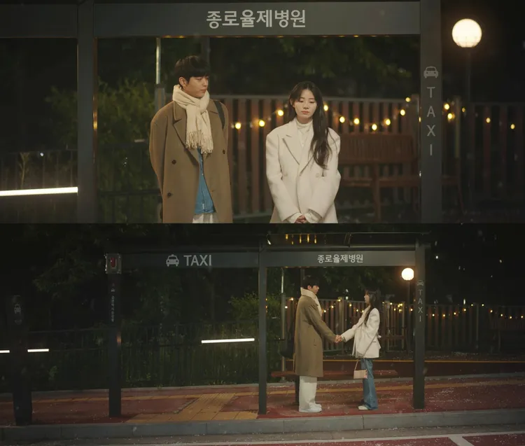 「表南景」申始雅被「卓起穩」車康潤在公車站示愛。翻攝Netflix