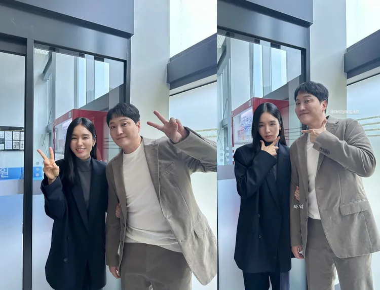 「熊熊CP」金大明、安恩真以婦產科教授夫妻檔合體亮相，嗨翻粉絲。翻攝安恩真IG