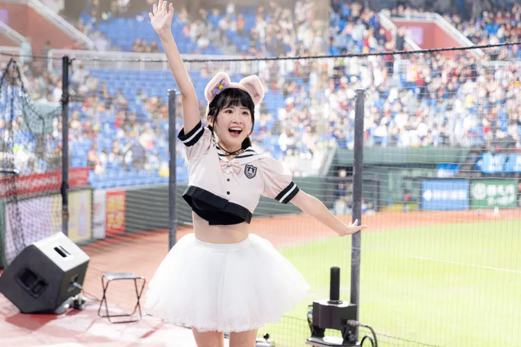 沈珈妤的日系造型，相當可愛。樂天桃猿提供