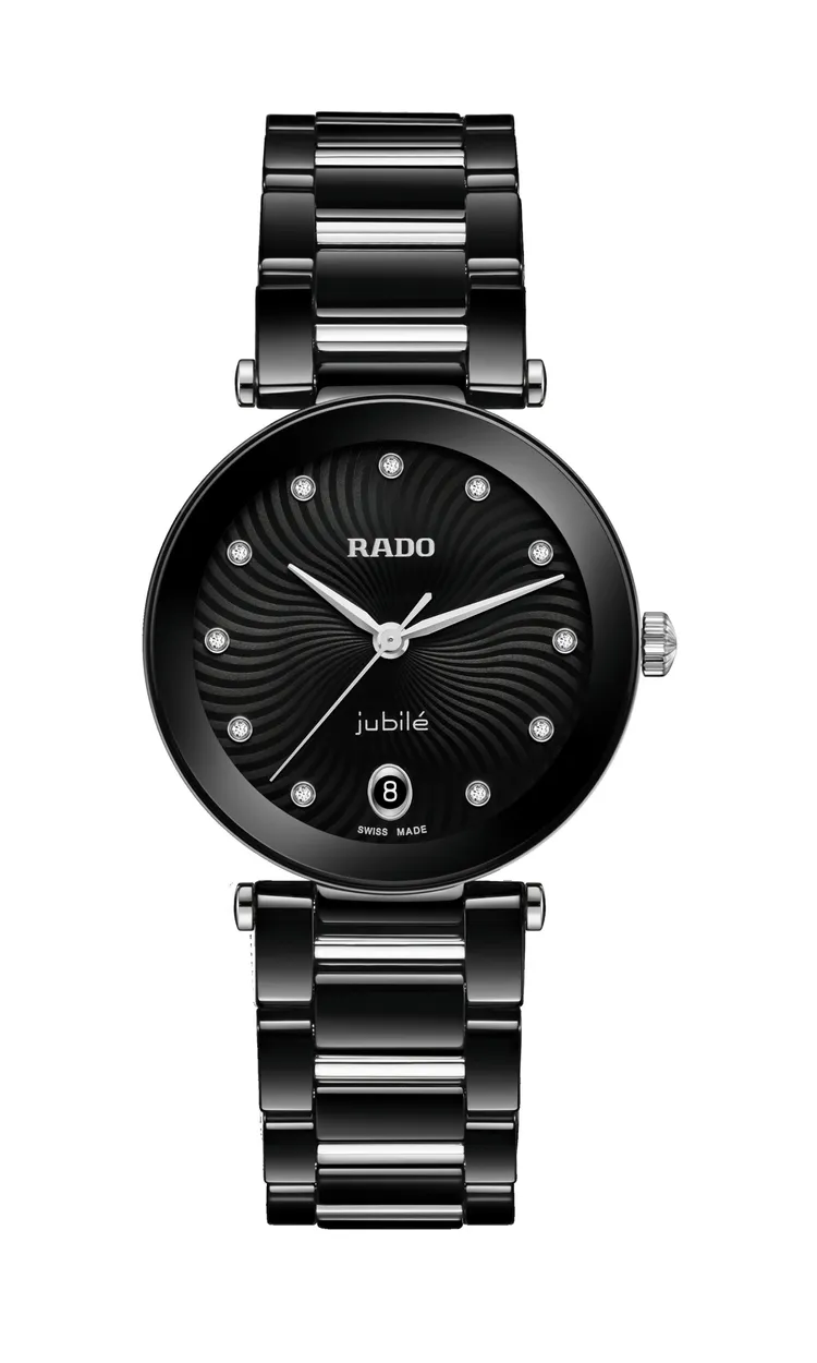 RADO LaCoupole系列高科技陶瓷女仕鑽錶R22243703，9萬5700元。品牌提供