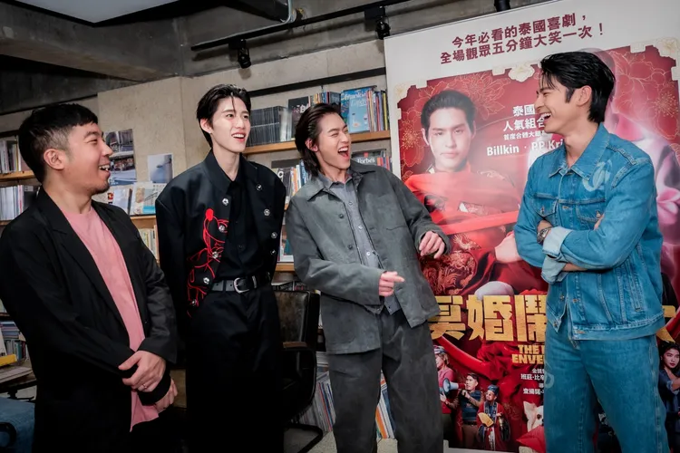 PP（左二）驚訝林柏宏（右）已經37歲。金盞花大影業提供