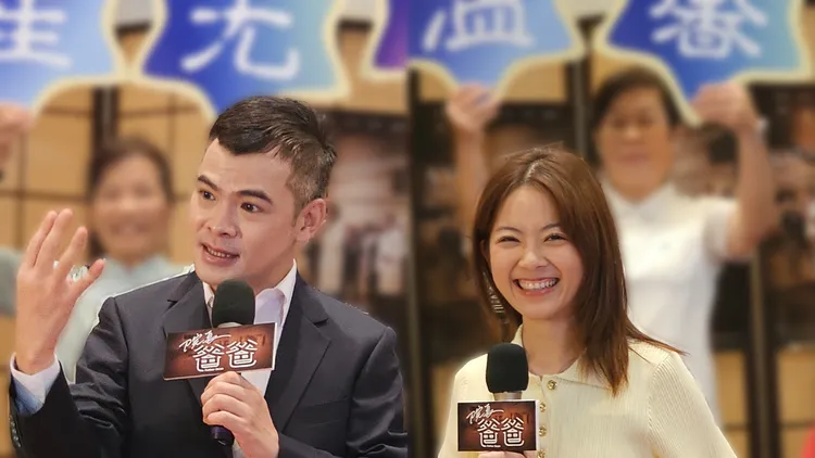 蘇達（左）和程雅晨南下高雄宣傳。大愛提供