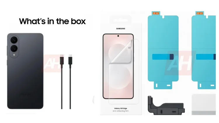 Galaxy S25 Edge盒裝內容流出。翻攝Android Headlines
