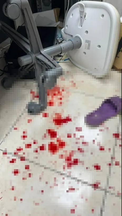 女醫師被狂毆濺血。翻攝自爆料公社