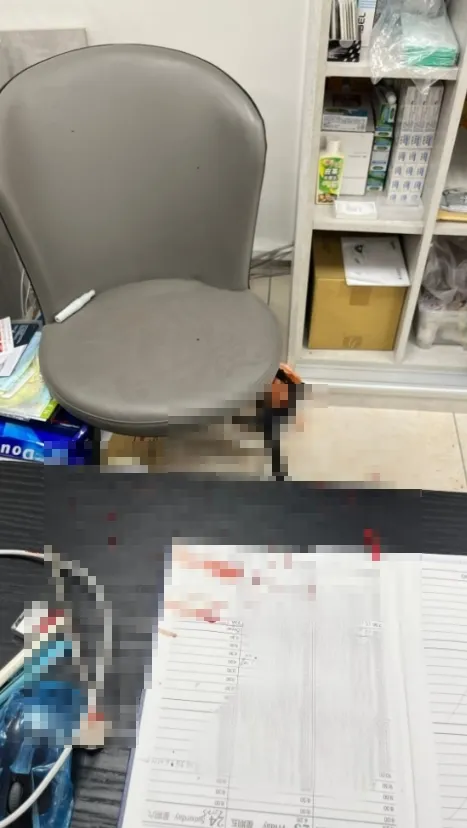 牙醫診所濺血。翻攝自爆料公社