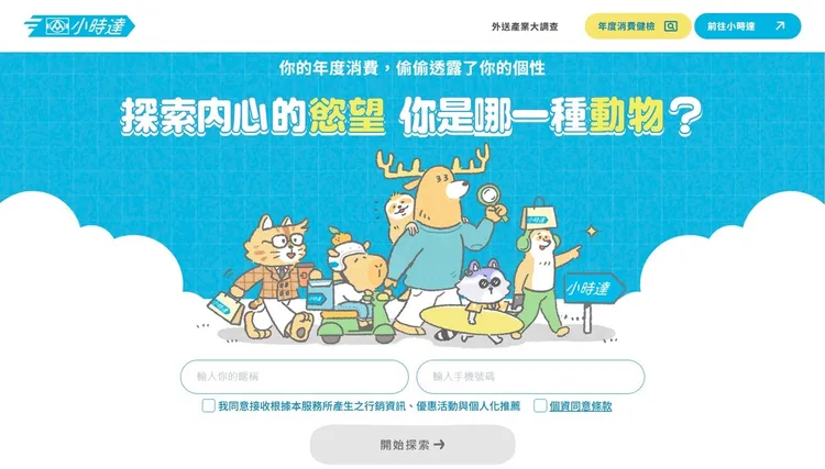 小時達「年度消費健檢」完成測驗後分享到社群，還有機會抽中10,000福利點好禮！全聯提供