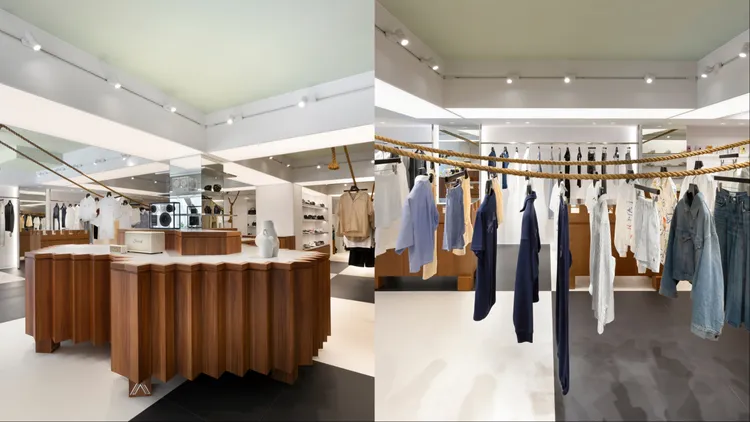 ARTIFACTS敦南旗艦店全新店裝採用吊繩結構作為衣桿設計。品牌提供