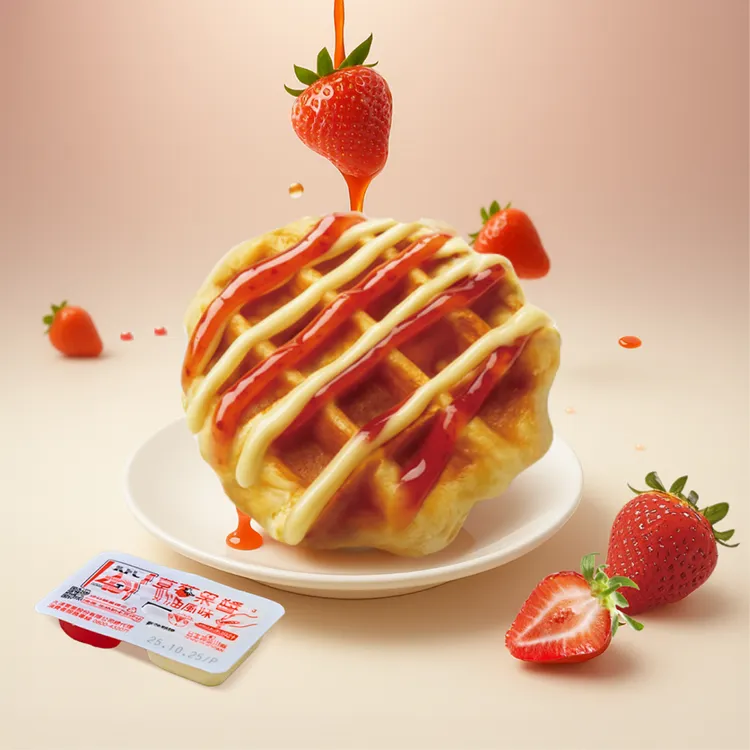 5月6日將推出全新甜點「草莓奶油格子鬆餅」。肯德基提供