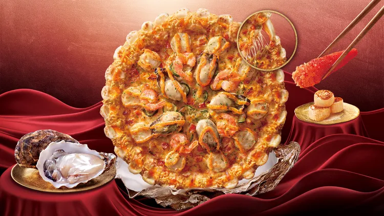 明太子生蠔干貝比薩。必勝客提供