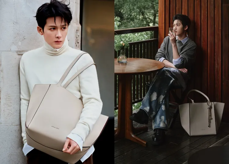 檀健次演繹Jordi淺沙色托特包的百搭程度。品牌提供