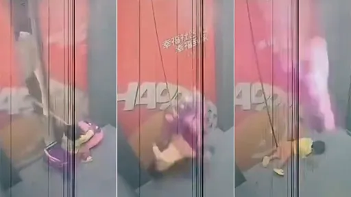 影片|幼童被關電梯後空翻慘摔 家長牽繩遛娃這樣做讓網友氣炸