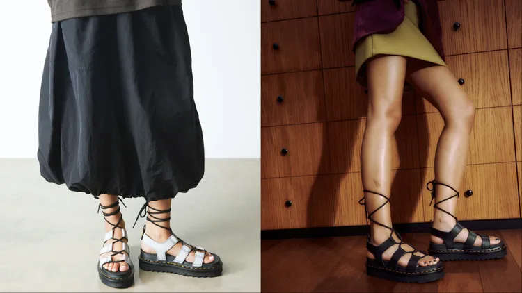 Nartilla羅馬涼鞋以交叉纏繞的鞋繩設計營造時髦感。品牌提供