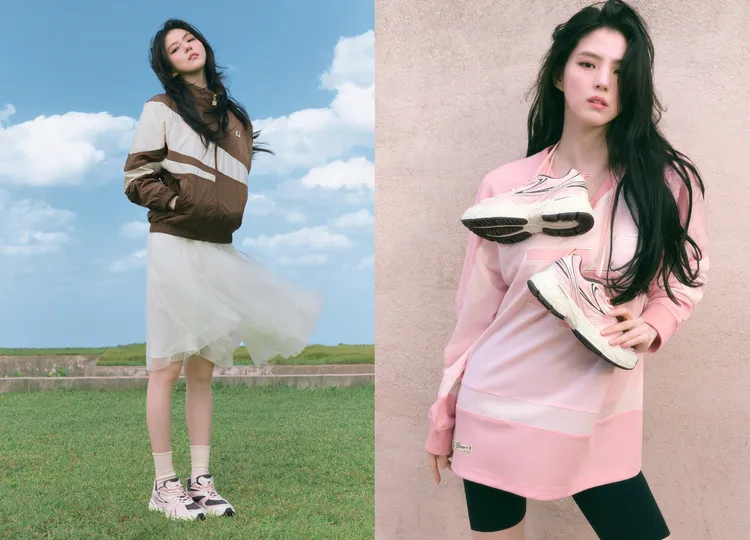 FILA Interun Blossom以粉紅流線輪營造「甜而不膩」的時髦運動風。品牌提供