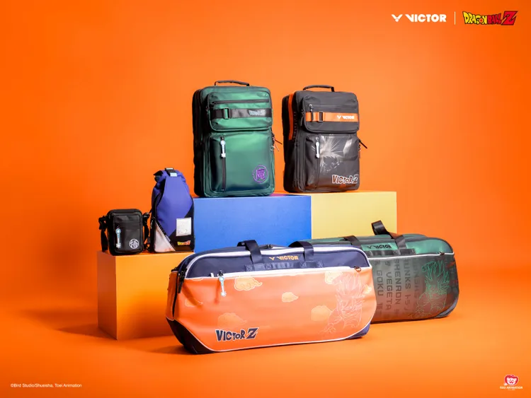 VICTOR x《七龍珠Z》聯名商品推出豐富羽球周邊裝備，與經典角色征戰羽球戰場。業者提供