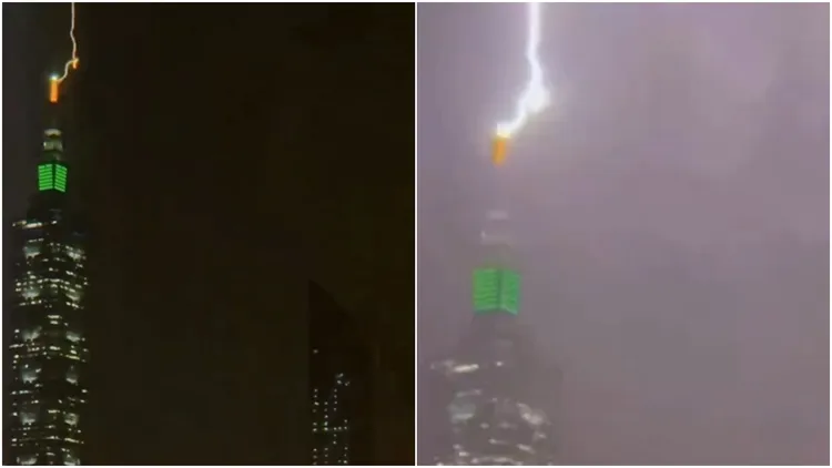 台北101避雷針發揮作用。Threads網友「@is_alan」授權提供