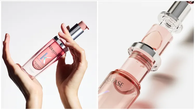 巴黎卡詩恆彩重生水漾光持色露填裝瓶（右），75ml／1950元。品牌提供