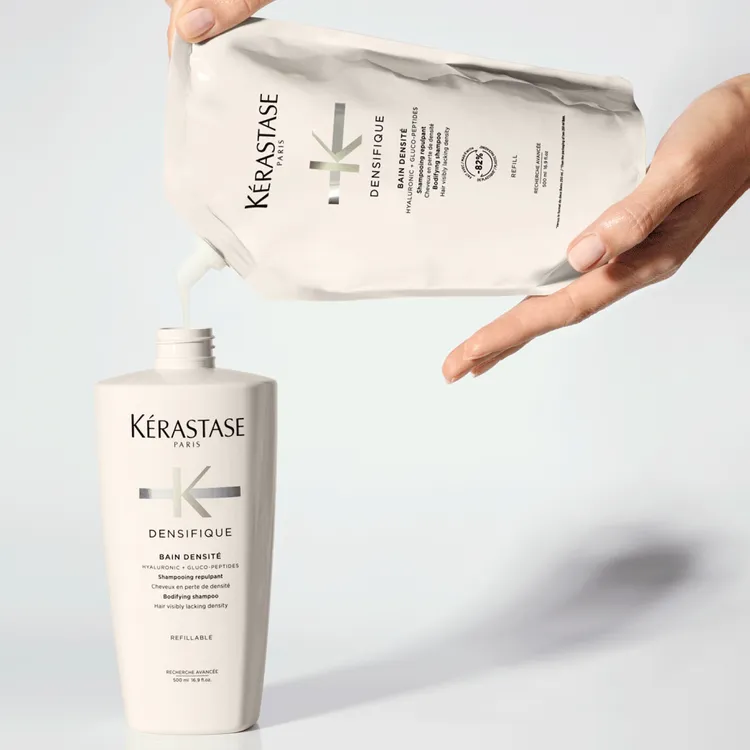 巴黎卡詩白金賦活淨髮浴補充包（上），500ml／1950元。品牌提供